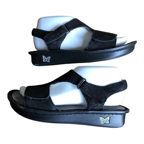 Alegria Viki Black Floral Slingback Sandal EU 37 - Picture 2 of 9